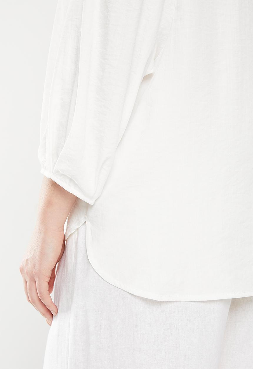 Me&B - Plus embroidered tunic top - white