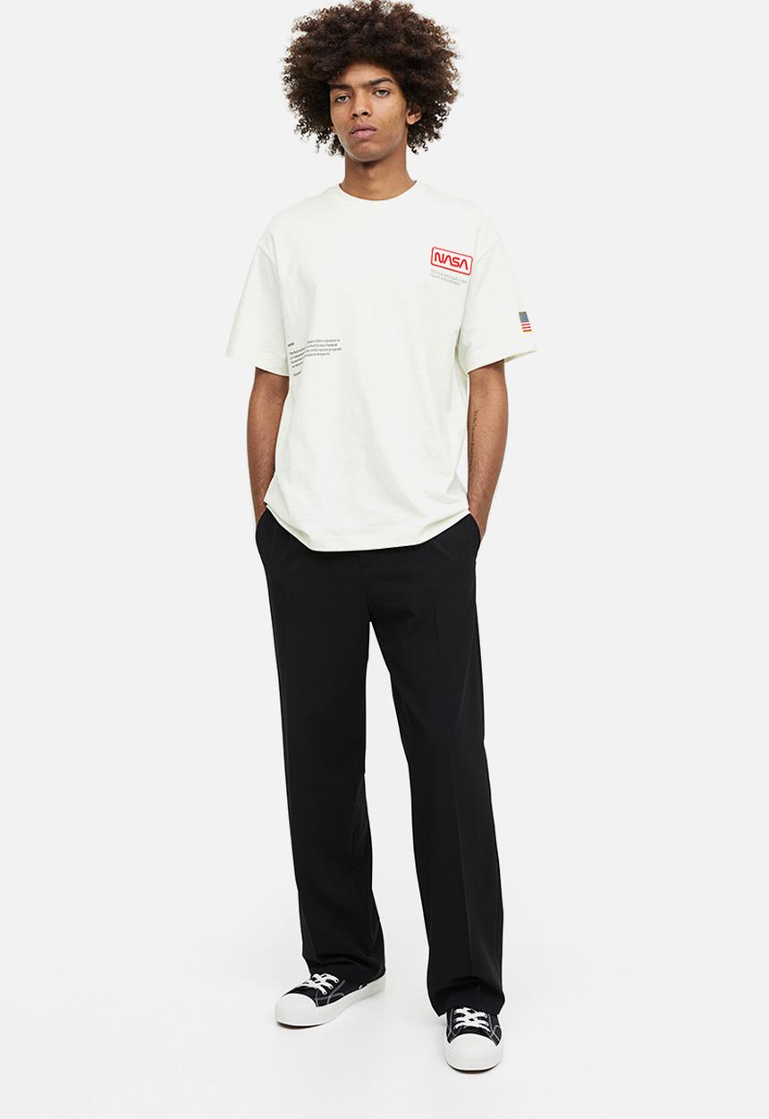 H&M - Relaxed fit T-shirt - white nasa 