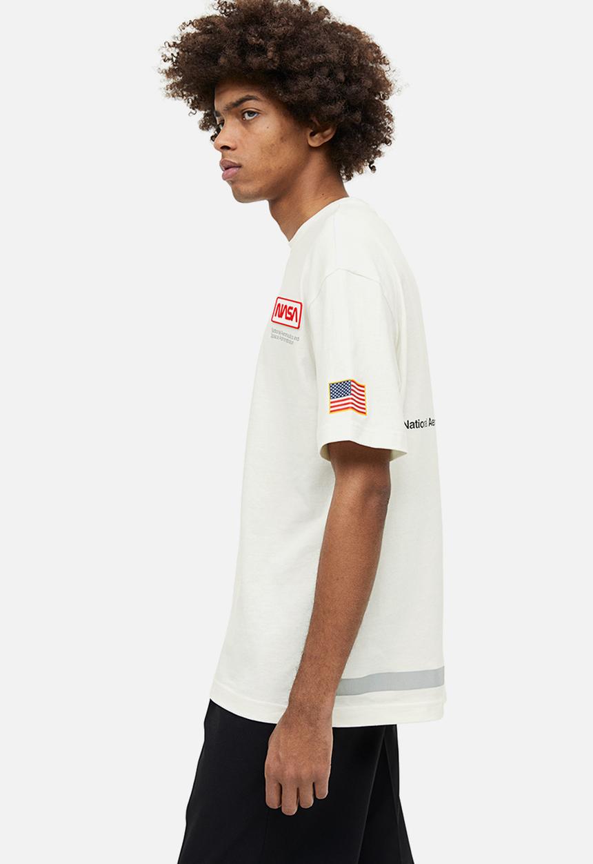 H&M - Relaxed fit T-shirt - white nasa 