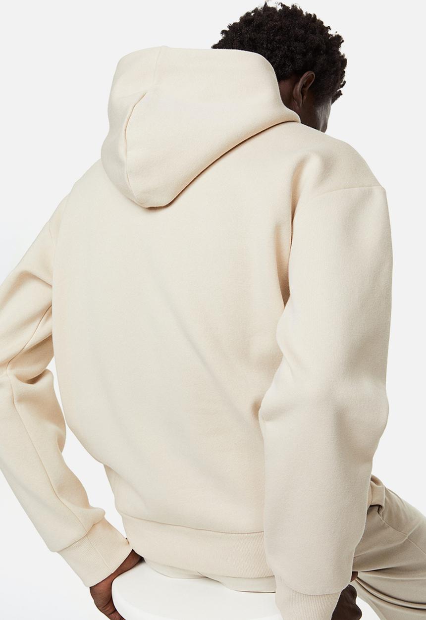 H&M - Relaxed fit printed hoodie - light beige flower