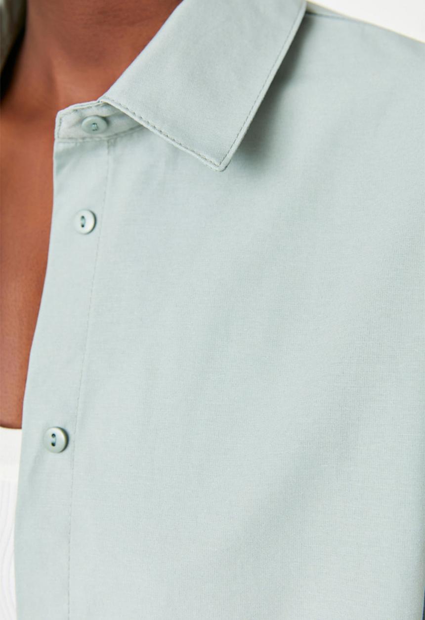 Trendyol - Basic oversized shirt - green