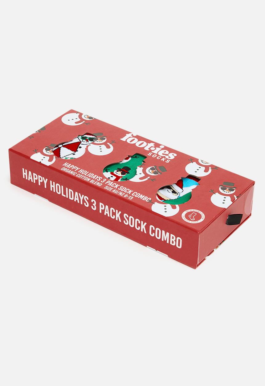 Foot-ies - Happy holidays organic cotton socks - multi