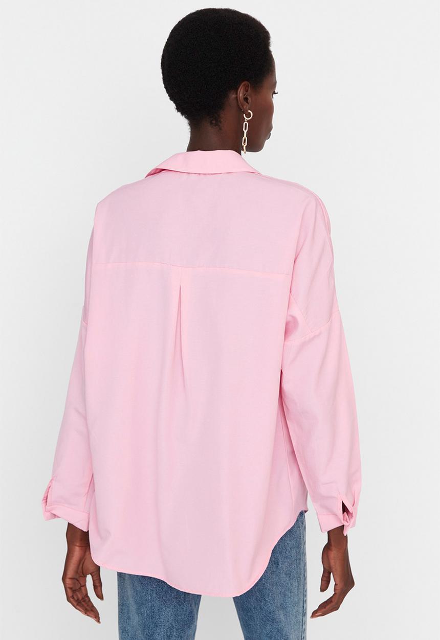 Trendyol - Basic oversized shirt - pink