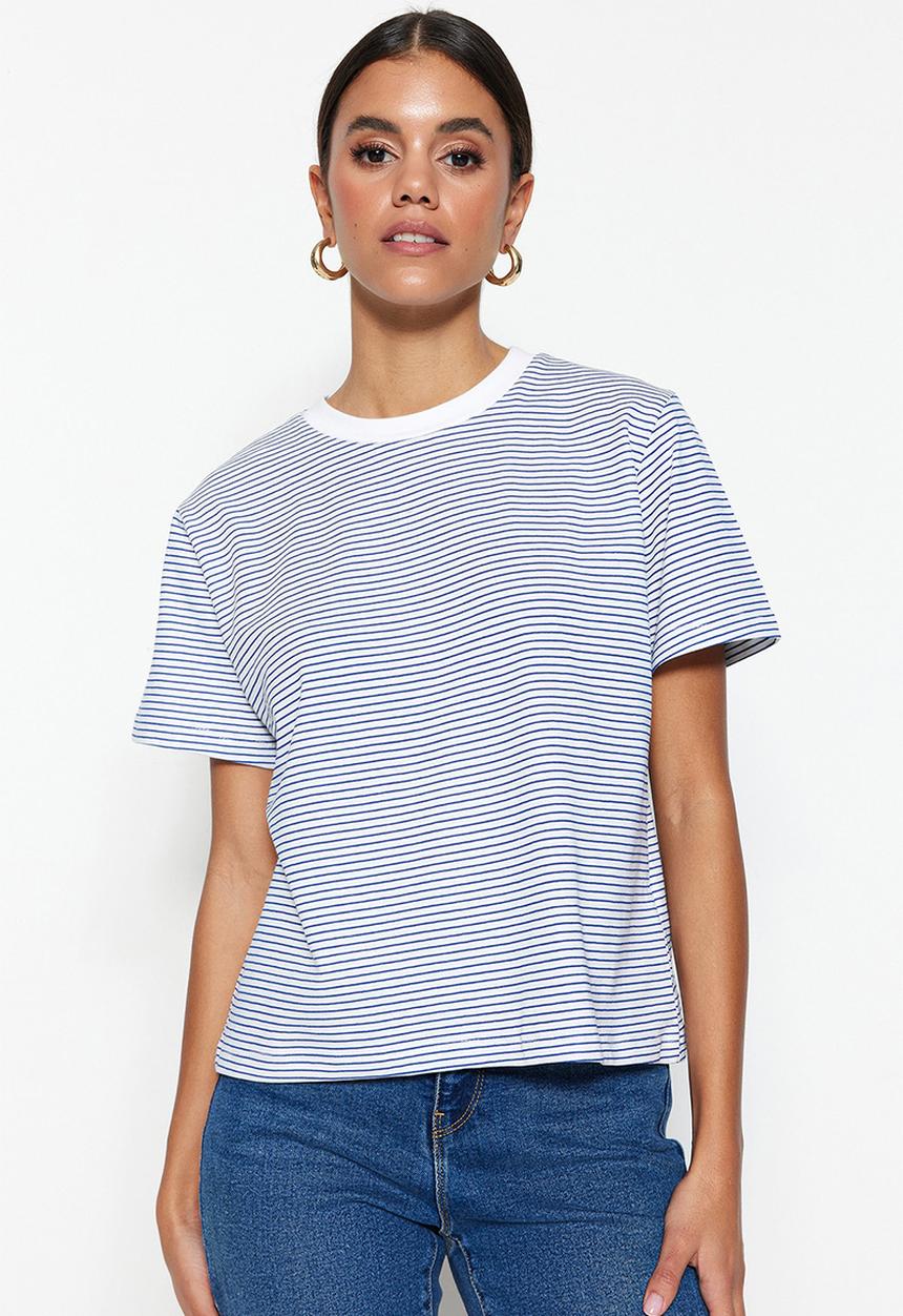 Trendyol - Striped regular tee - dark blue