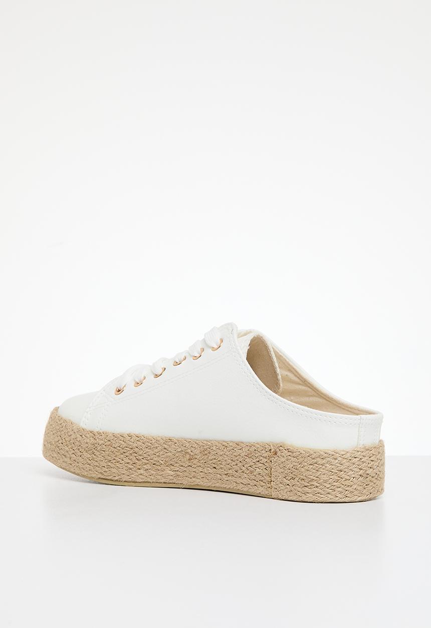 Plum - Lace-up mule - white