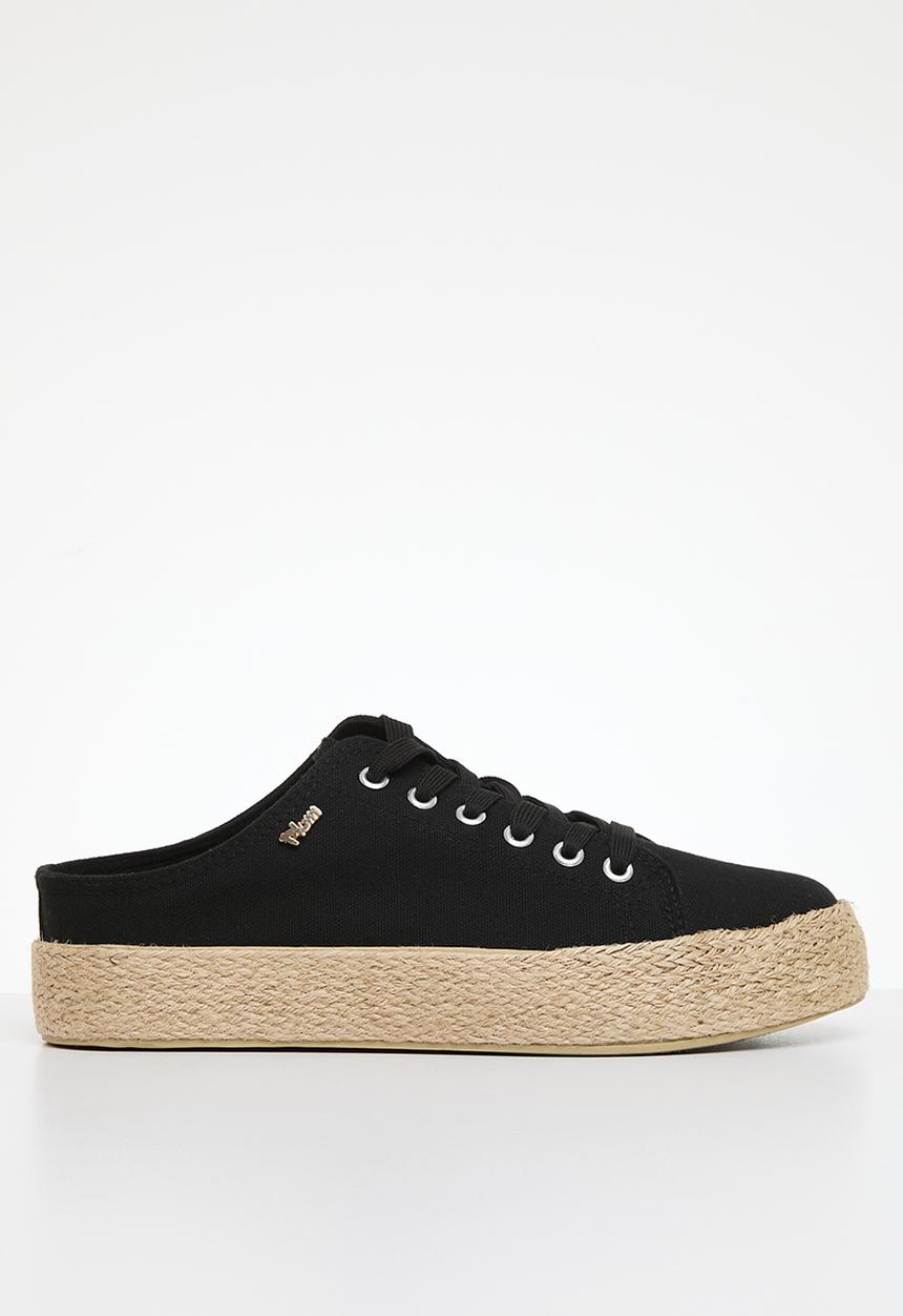 Plum - Lace-up mule - black