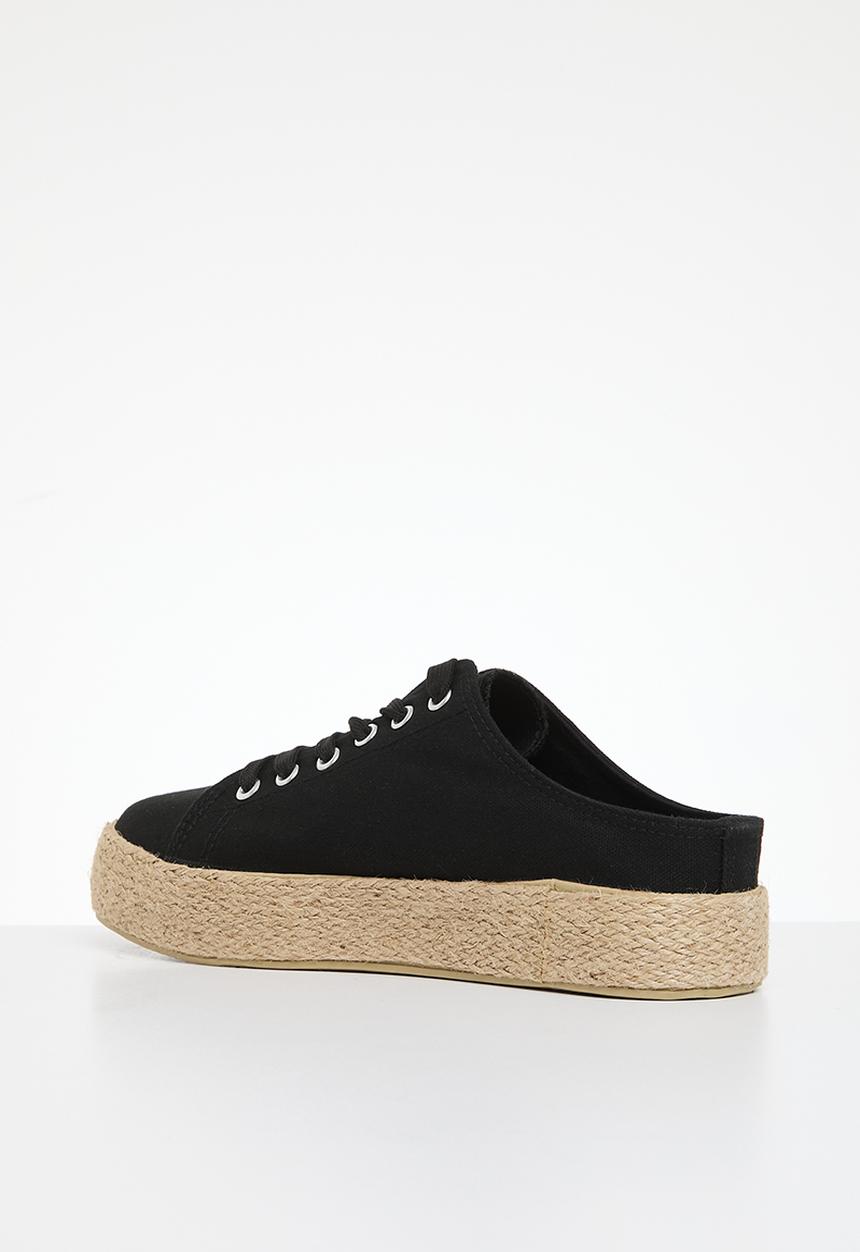 Plum - Lace-up mule - black