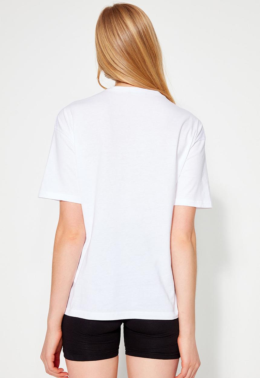 Trendyol - Embellished regular tee - white