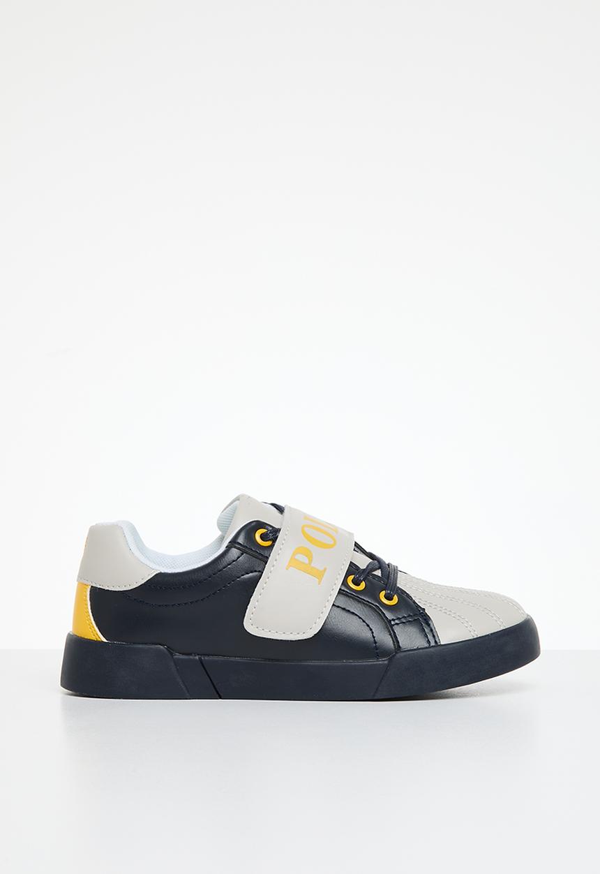 POLO - Boys velcro colour block sneakers  - navy