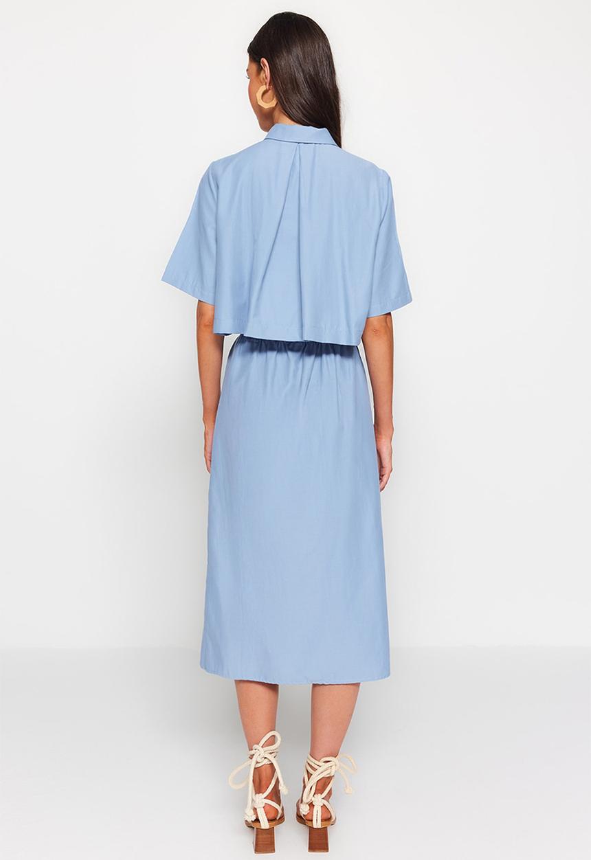 Trendyol - Midi shirt dress - blue