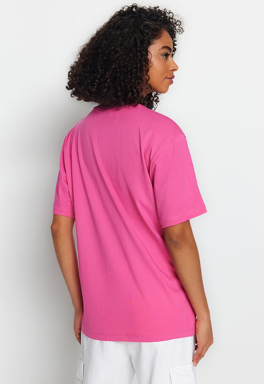 Trendyol - 90s girl boyfriend tee - pink