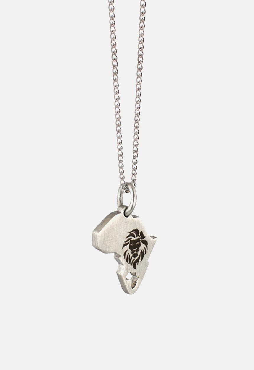 Dan Fuller Jewellery - Lion Engraved Africa in Africa Necklace - Silver