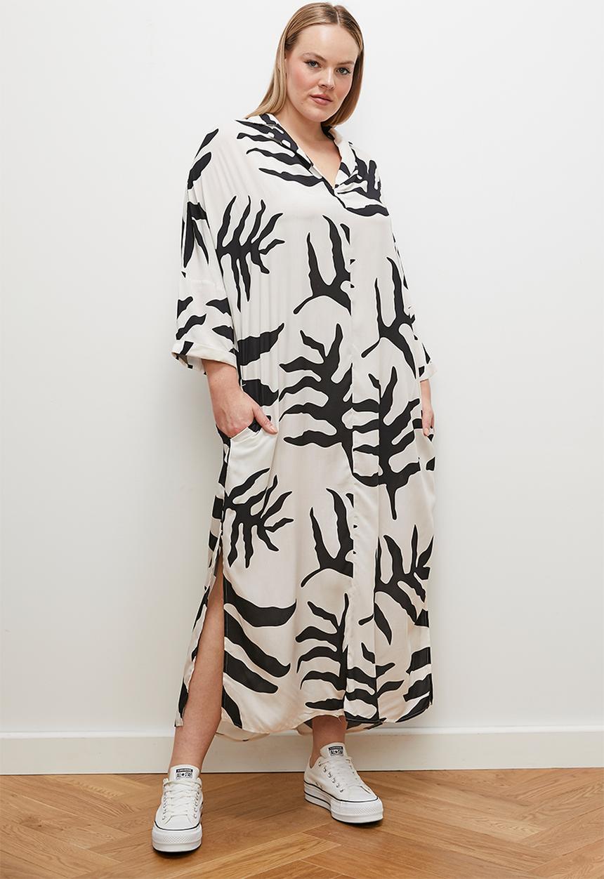 edit - Maxi kaftan dress - mono fern