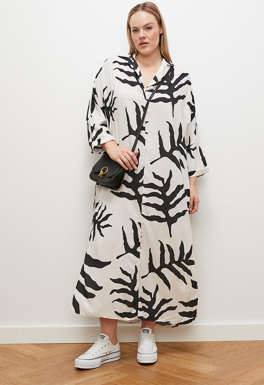 edit - Maxi kaftan dress - mono fern