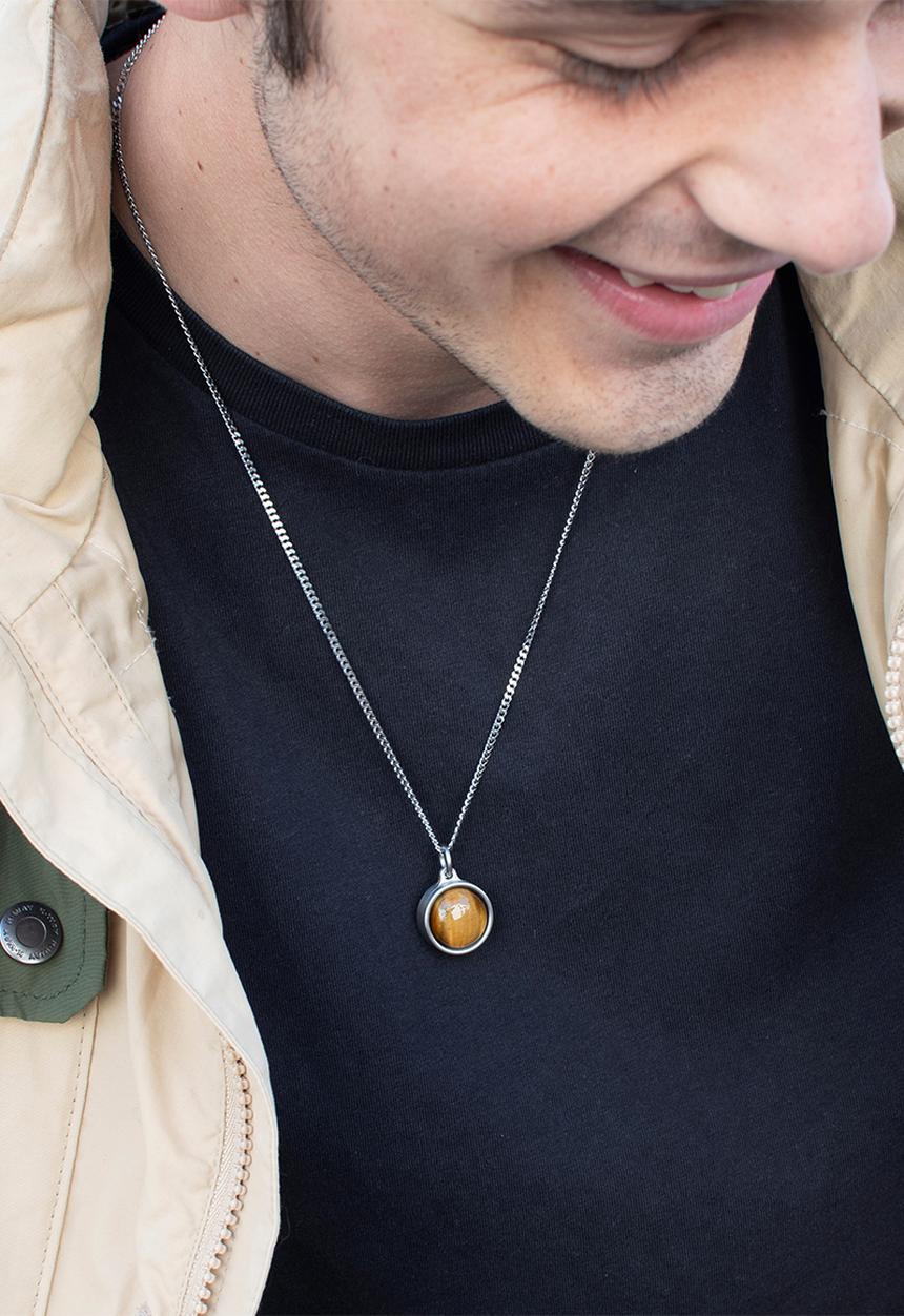Dan Fuller Jewellery - Tigers Eye Gem Stone Necklace - Silver