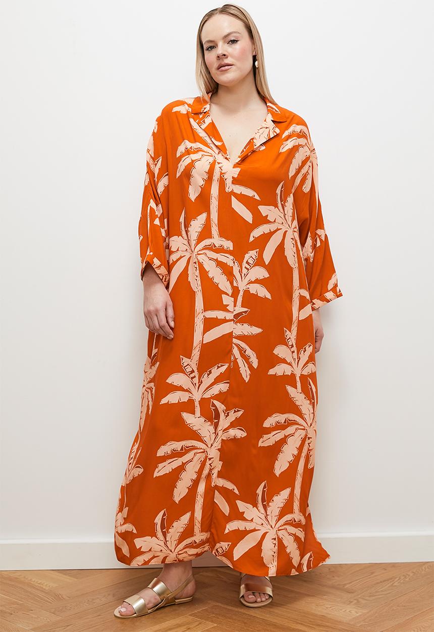 edit - Maxi kaftan dress - palm print