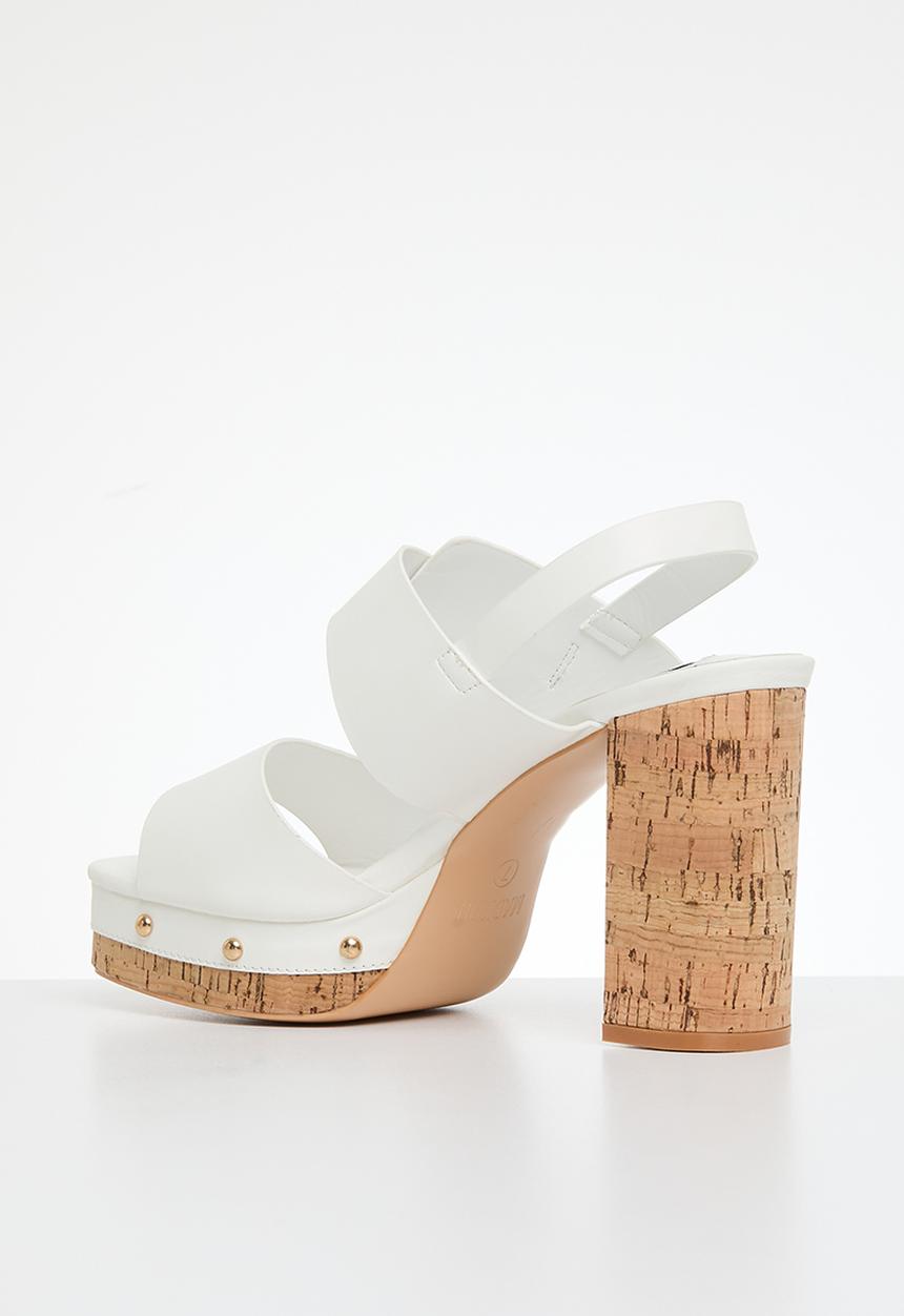 Madison® - Alexis cork detail platform sandal - white