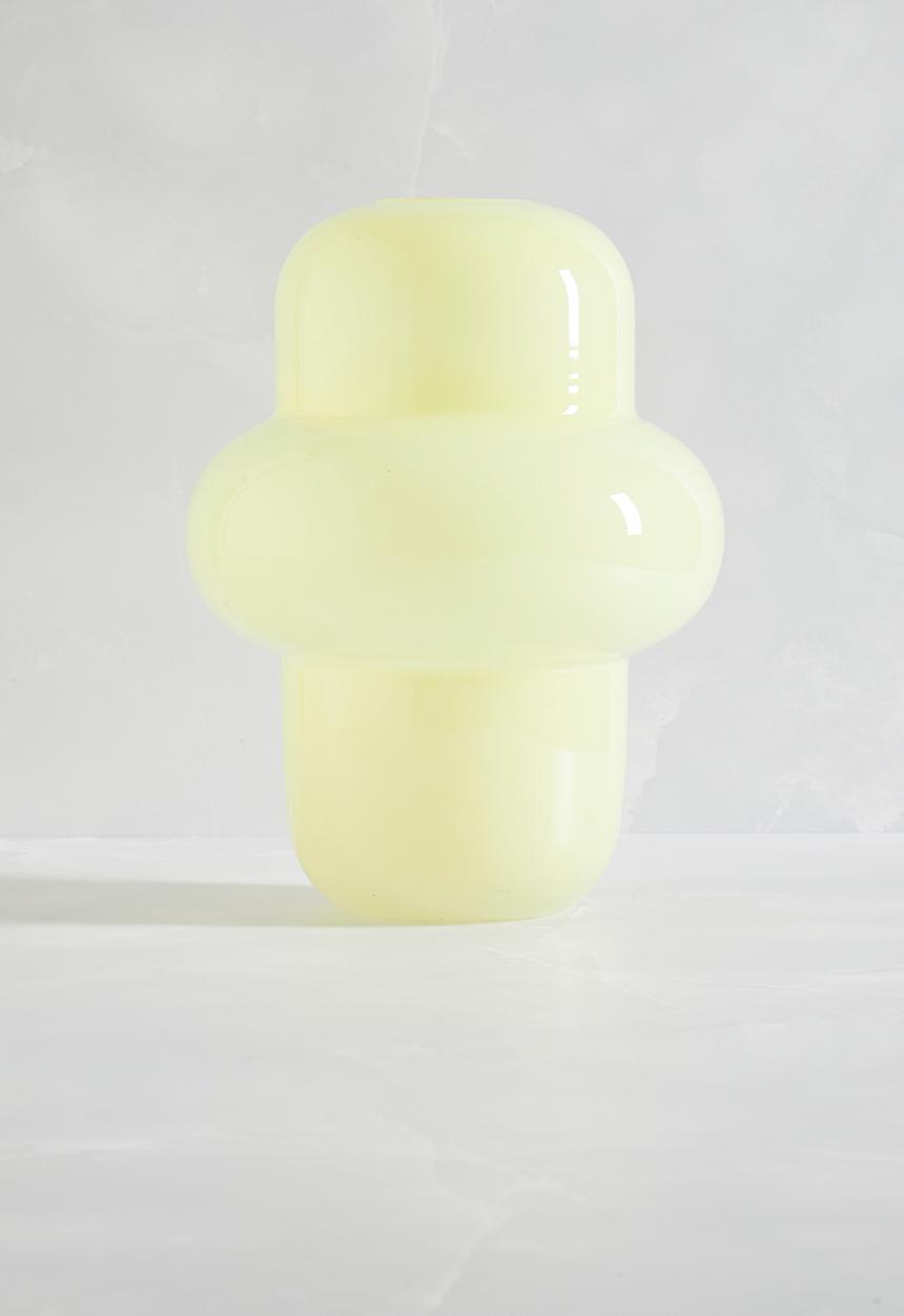 Sixth Floor - Hive glass vase - butter yellow