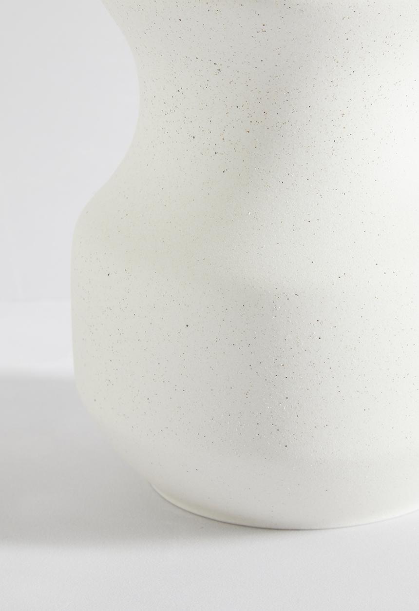 Sixth Floor - Natural ceramic belly vase - white