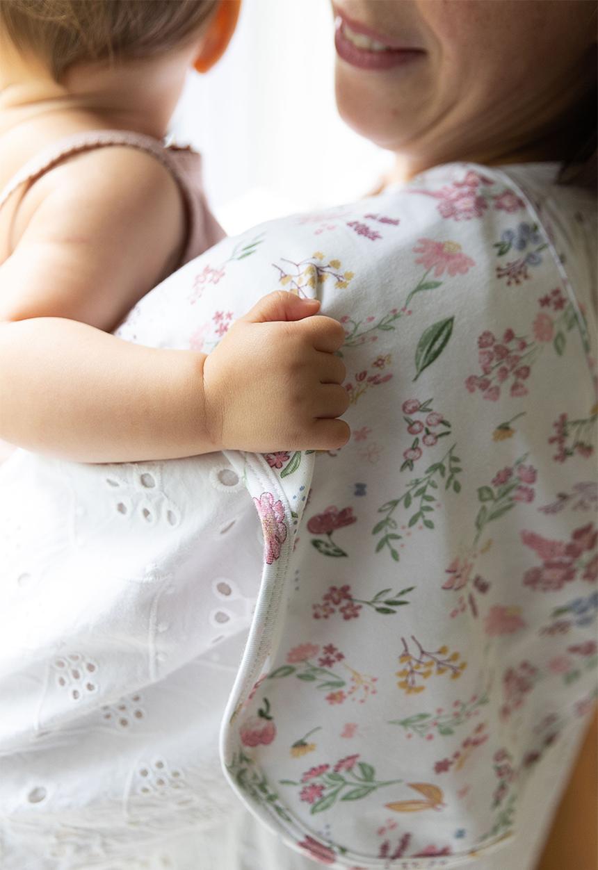 Ree Collective - Burp cloths floral - pink & white 