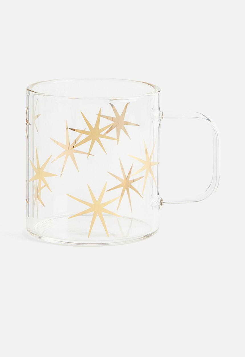 H&M - Small glass mug - transparent stars
