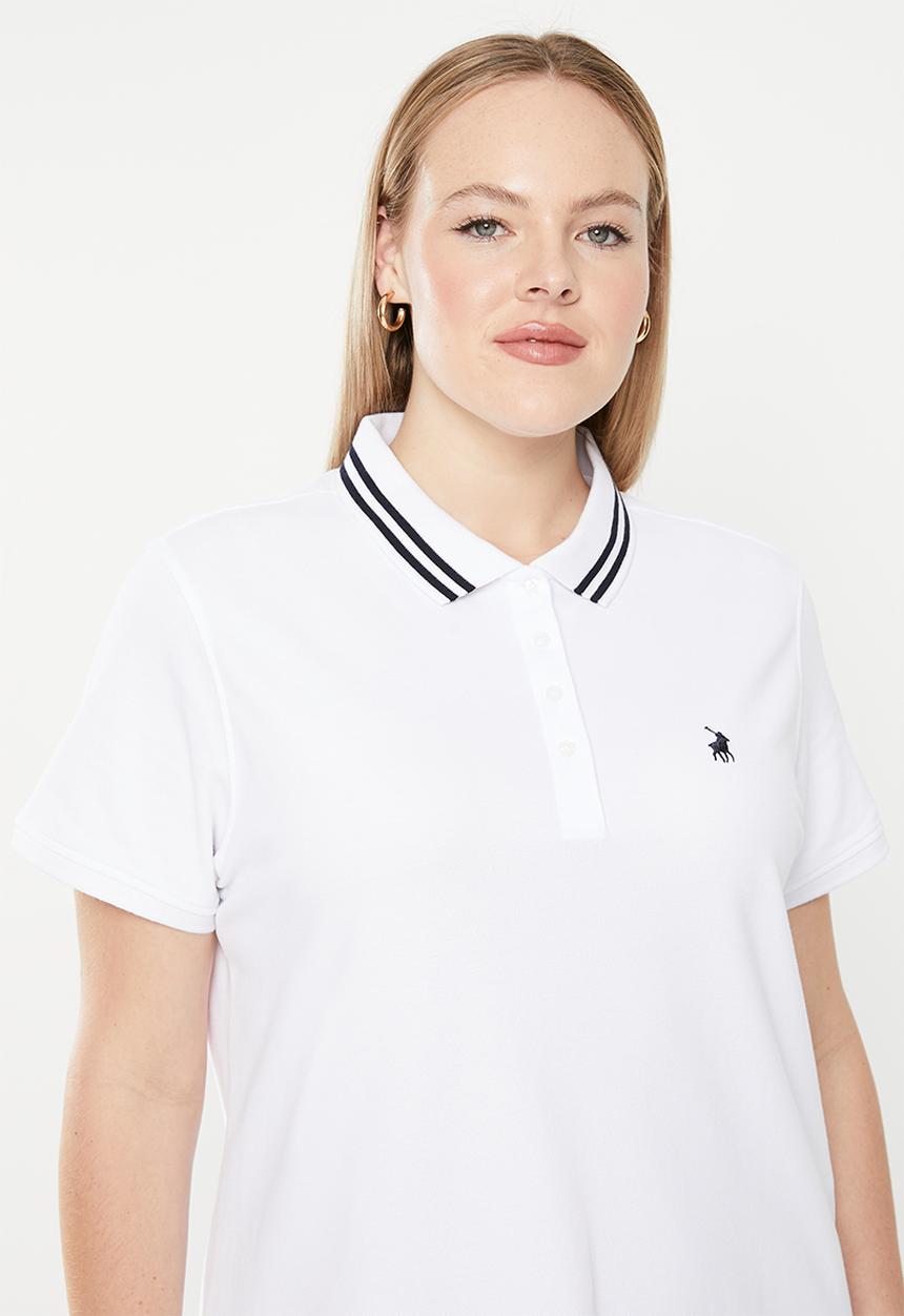 POLO - Plus leah golfer dress - white