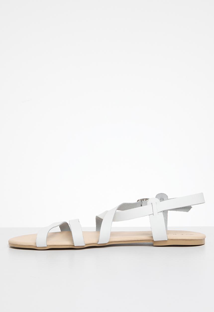edit - Riley criss cross sandal - white