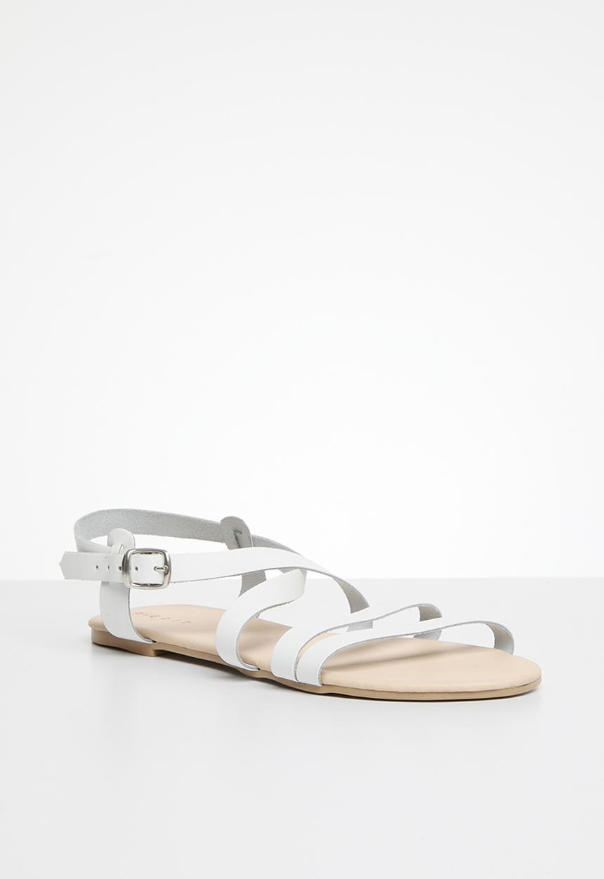 edit - Riley criss cross sandal - white