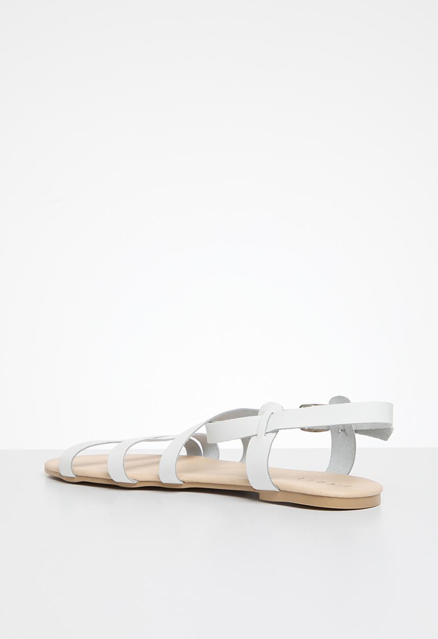 edit - Riley criss cross sandal - white