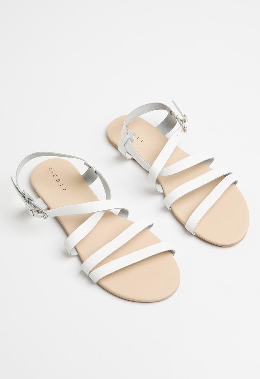 edit - Riley criss cross sandal - white