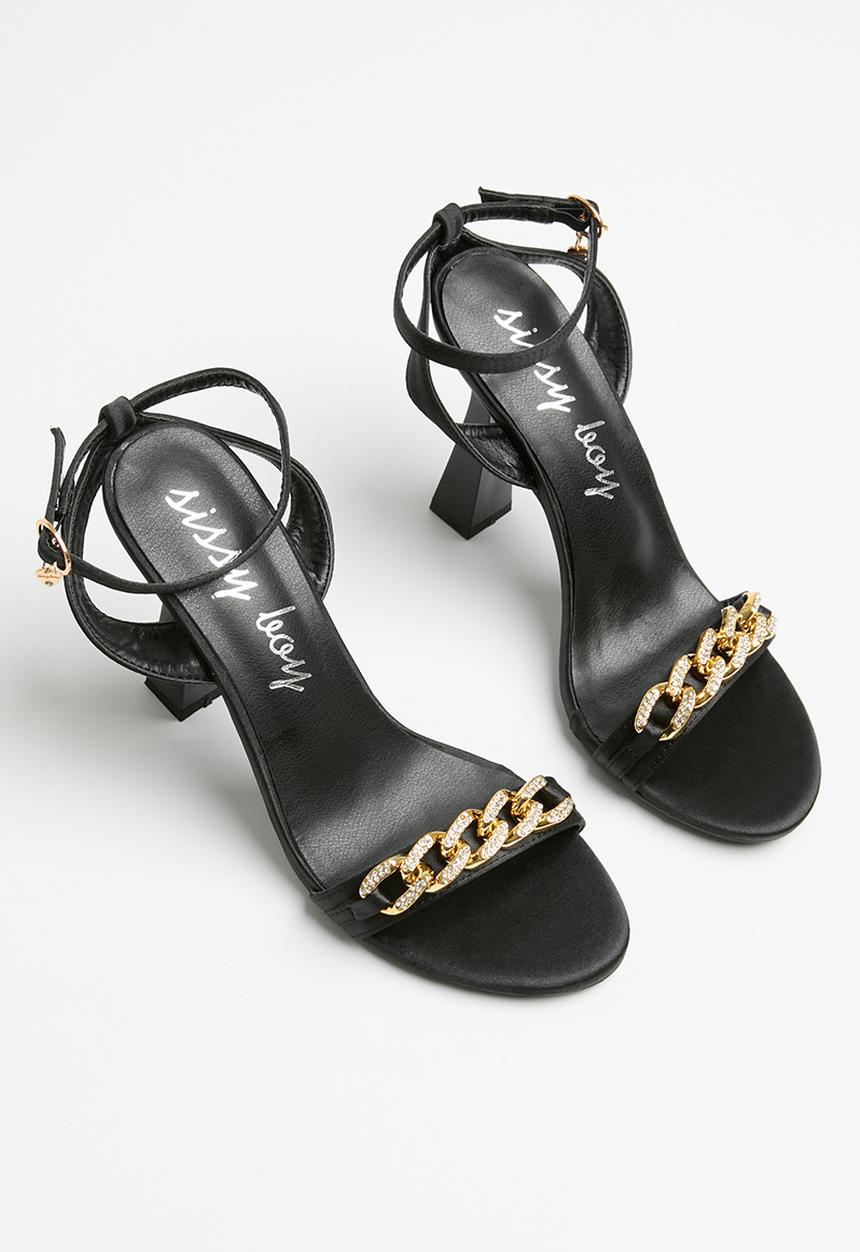 SISSY BOY - Jewelled chain sandal - black