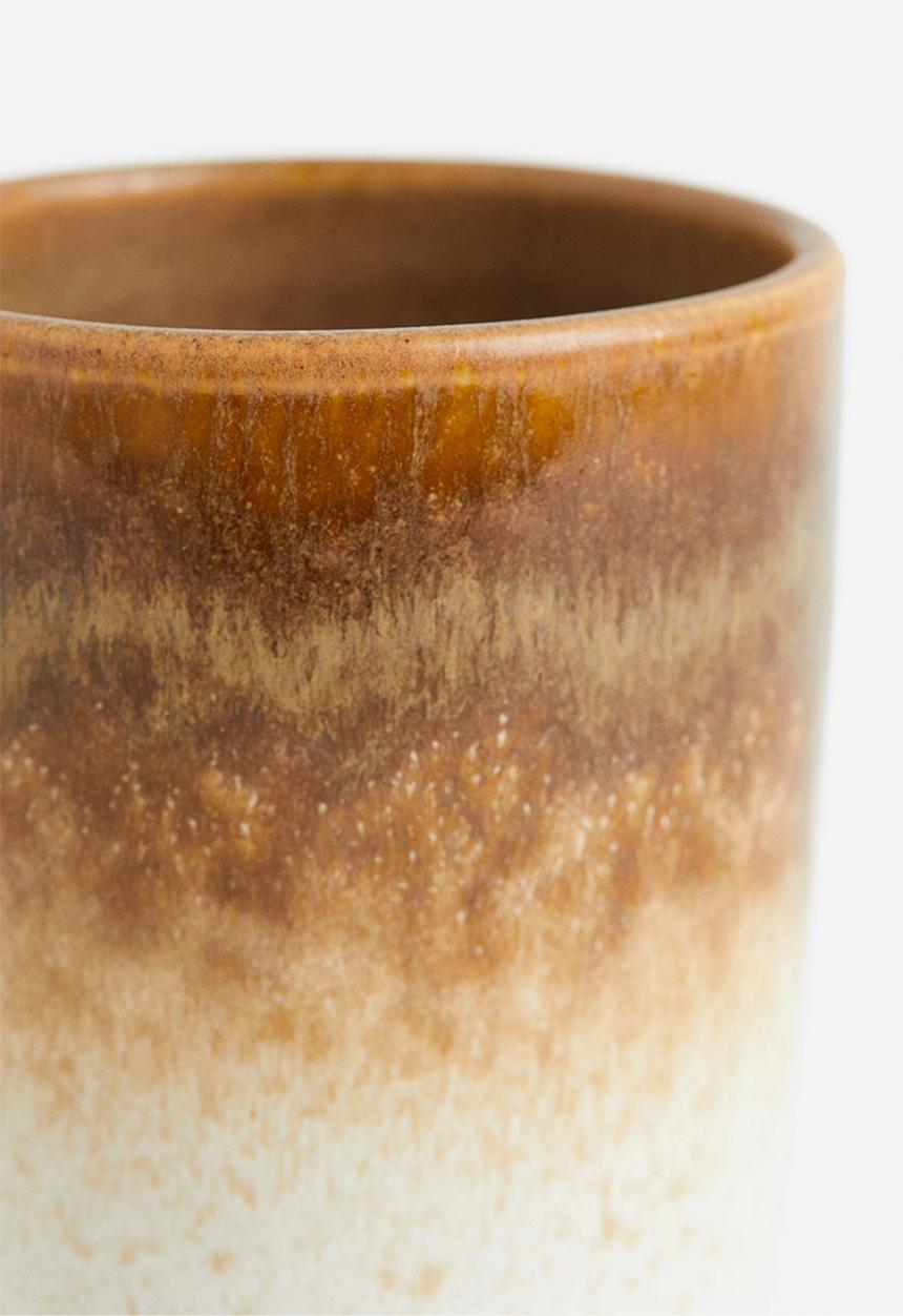 H&M - Stoneware cup - light brown & natural white 