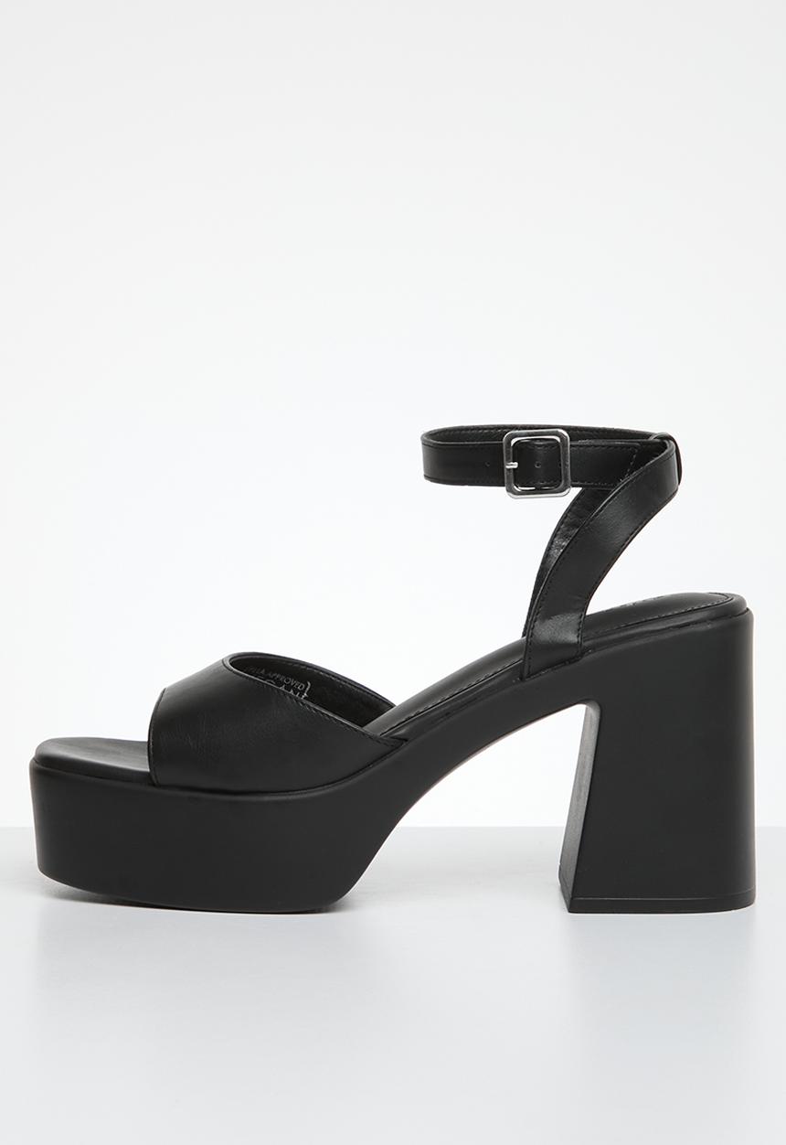 Cotton On - Hanna single strap platform heel - black