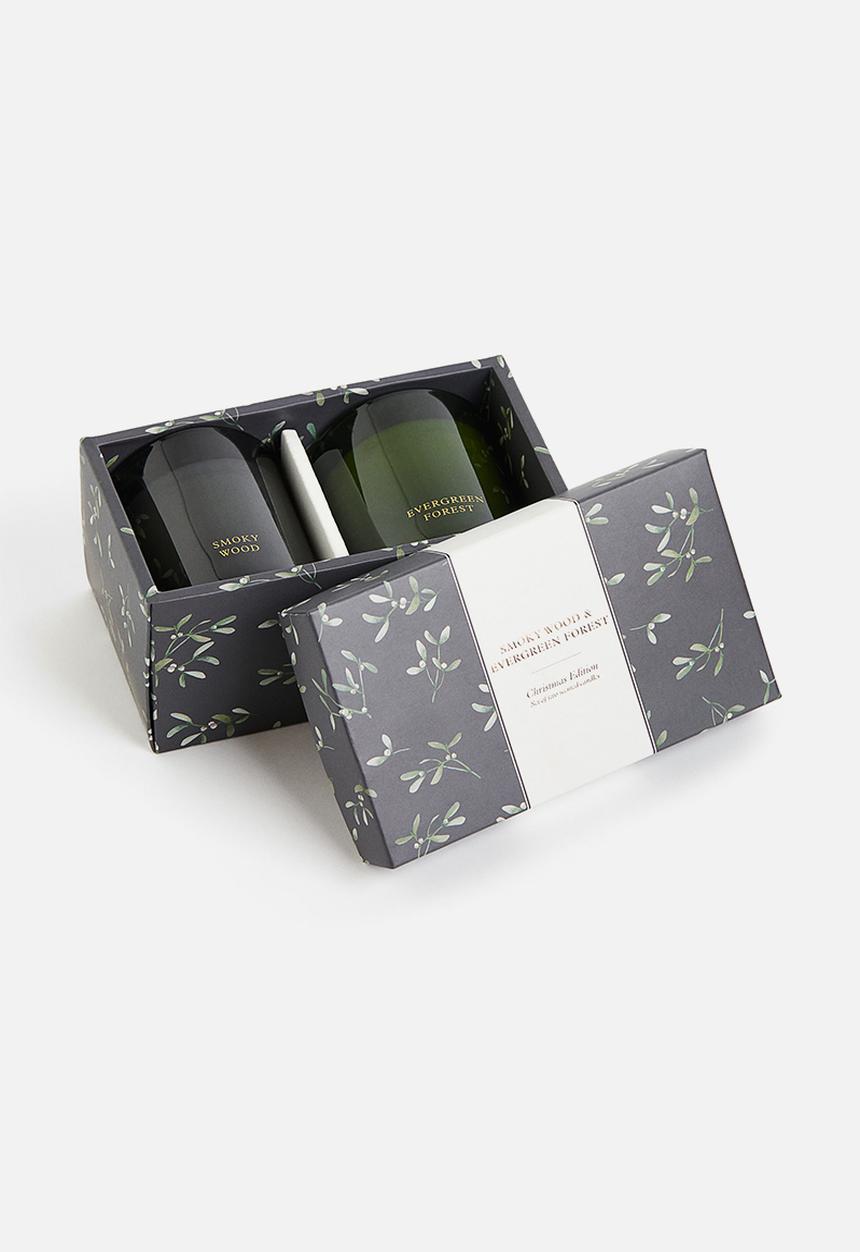 H&M - Gift-boxed 2-pack scented candles - dark green/dark grey