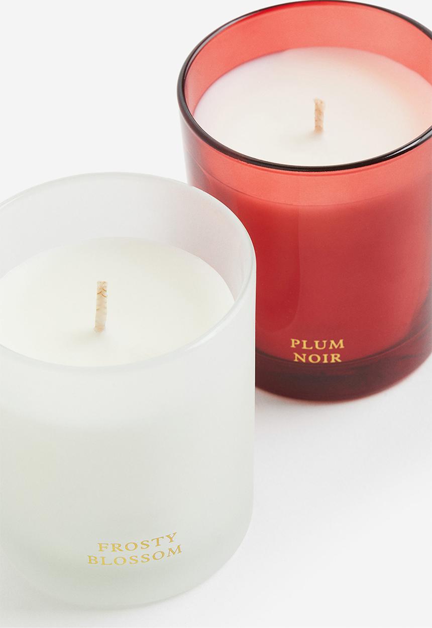 H&M - Gift-boxed 2-pack scented candles - red/white