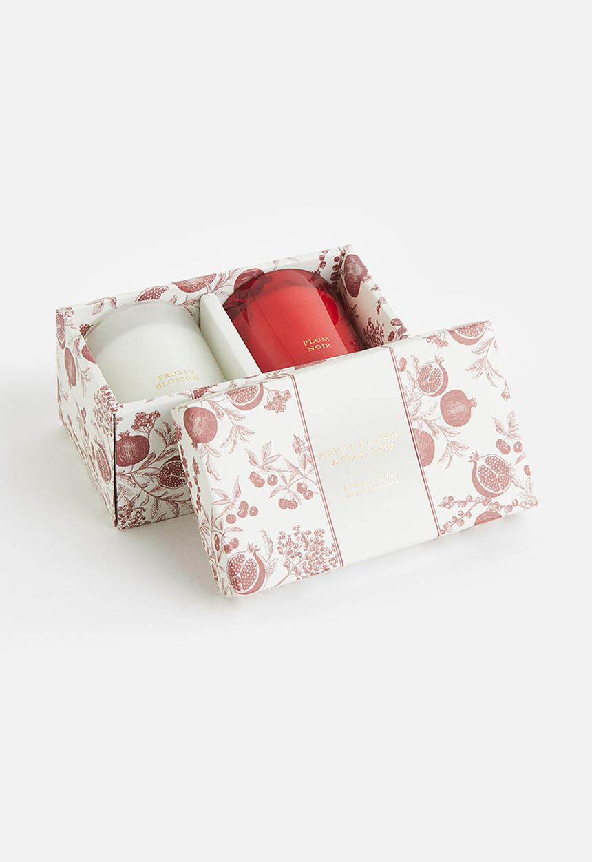 H&M - Gift-boxed 2-pack scented candles - red/white