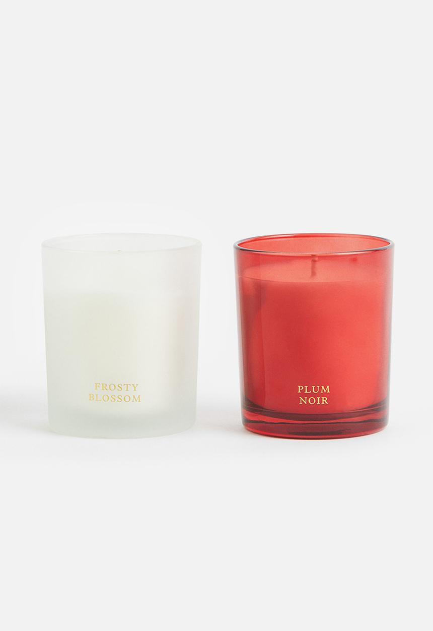H&M - Gift-boxed 2-pack scented candles - red/white