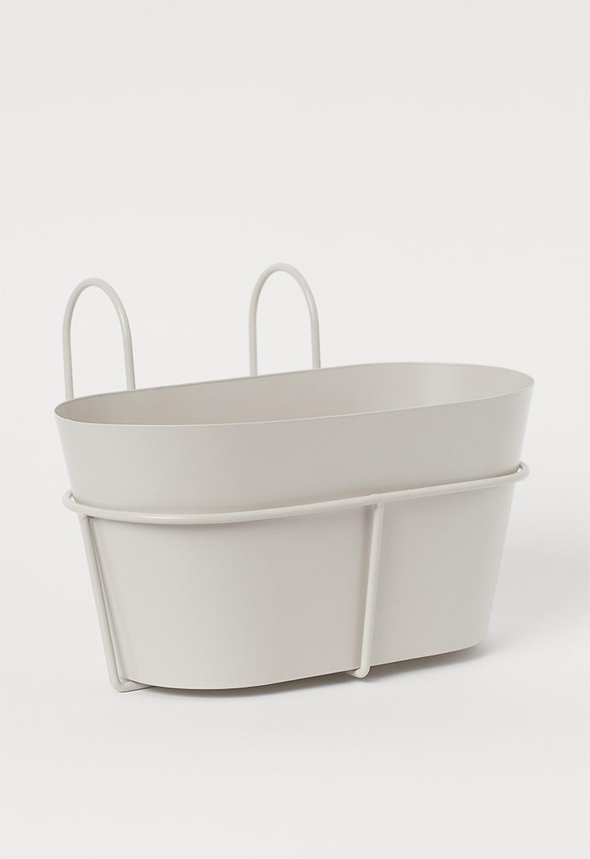H&M - Metal planter box -  light beige