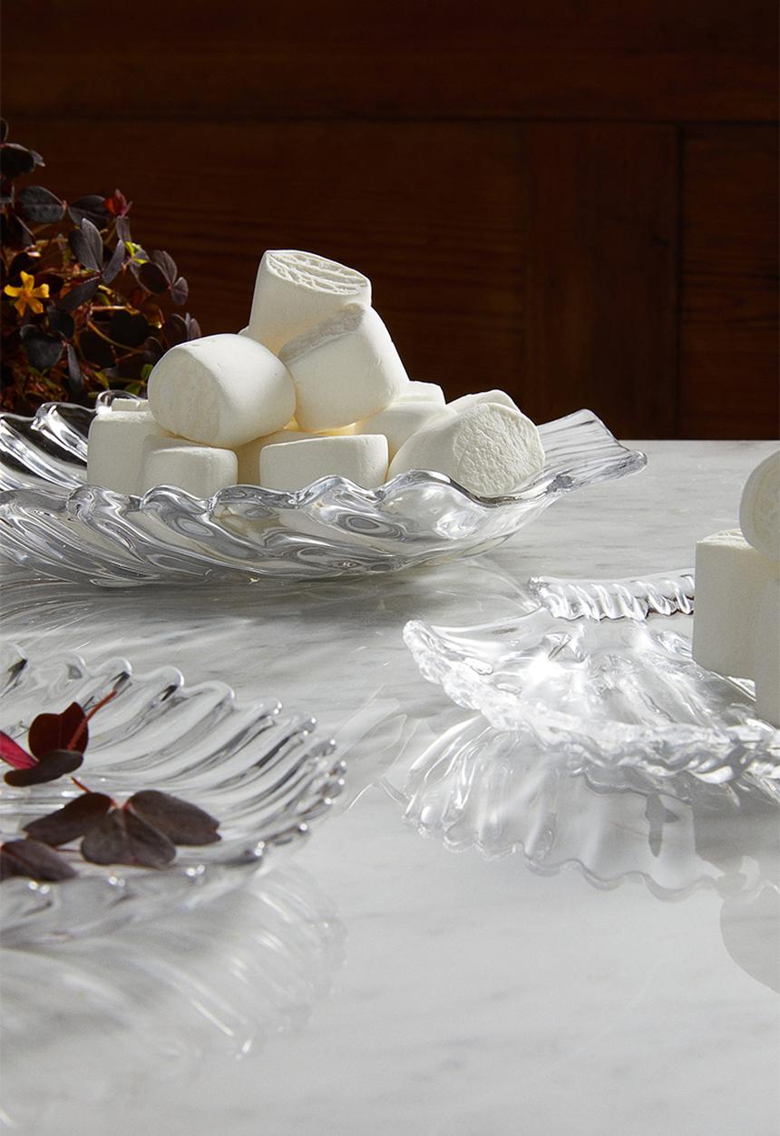 H&M - Small shell-shaped glass dish - clear glass 
