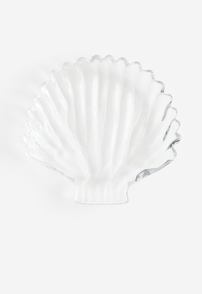 H&M - Small shell-shaped glass dish - clear glass 