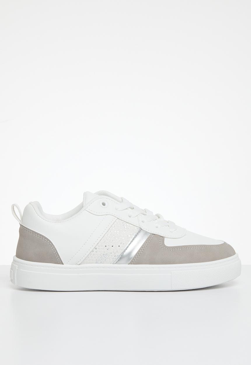 Tom Tom - Contrast lace up sneaker -  white
