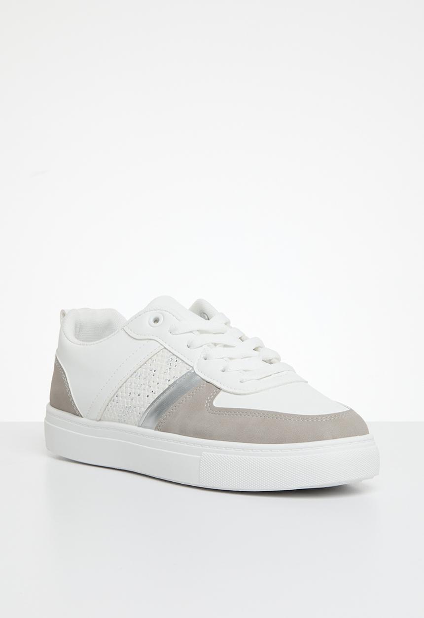 Tom Tom - Contrast lace up sneaker -  white