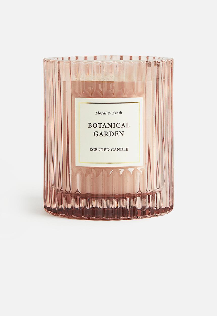 H&M - Scented candle in glass holder - light pink botanical garden 