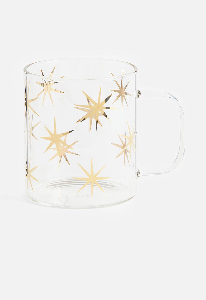 H&M - Glass mug - transparent stars