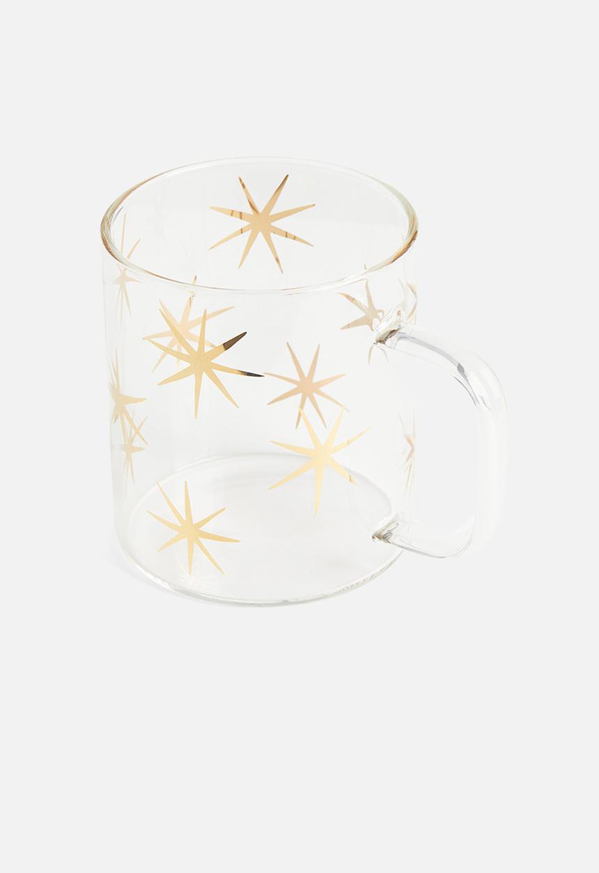 H&M - Glass mug - transparent stars