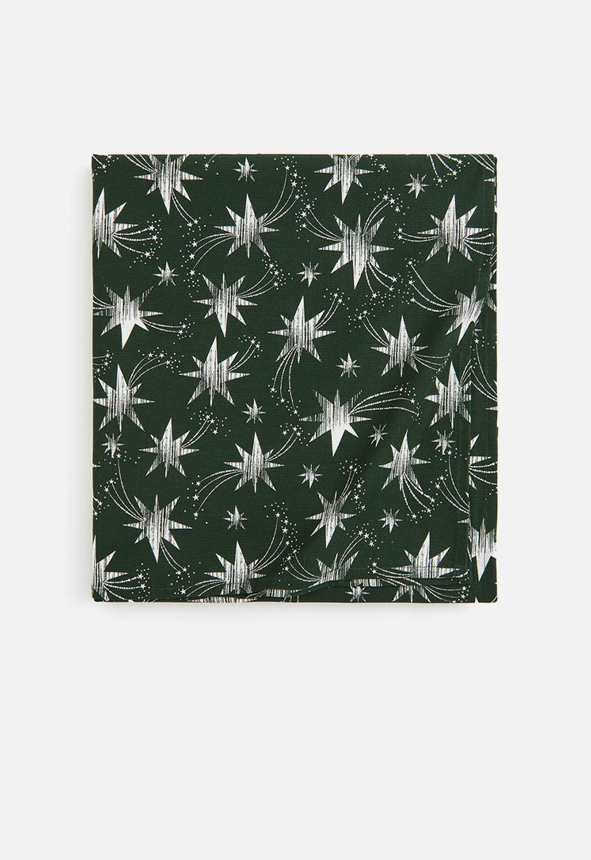 H&M - Cotton tablecloth - green stars 