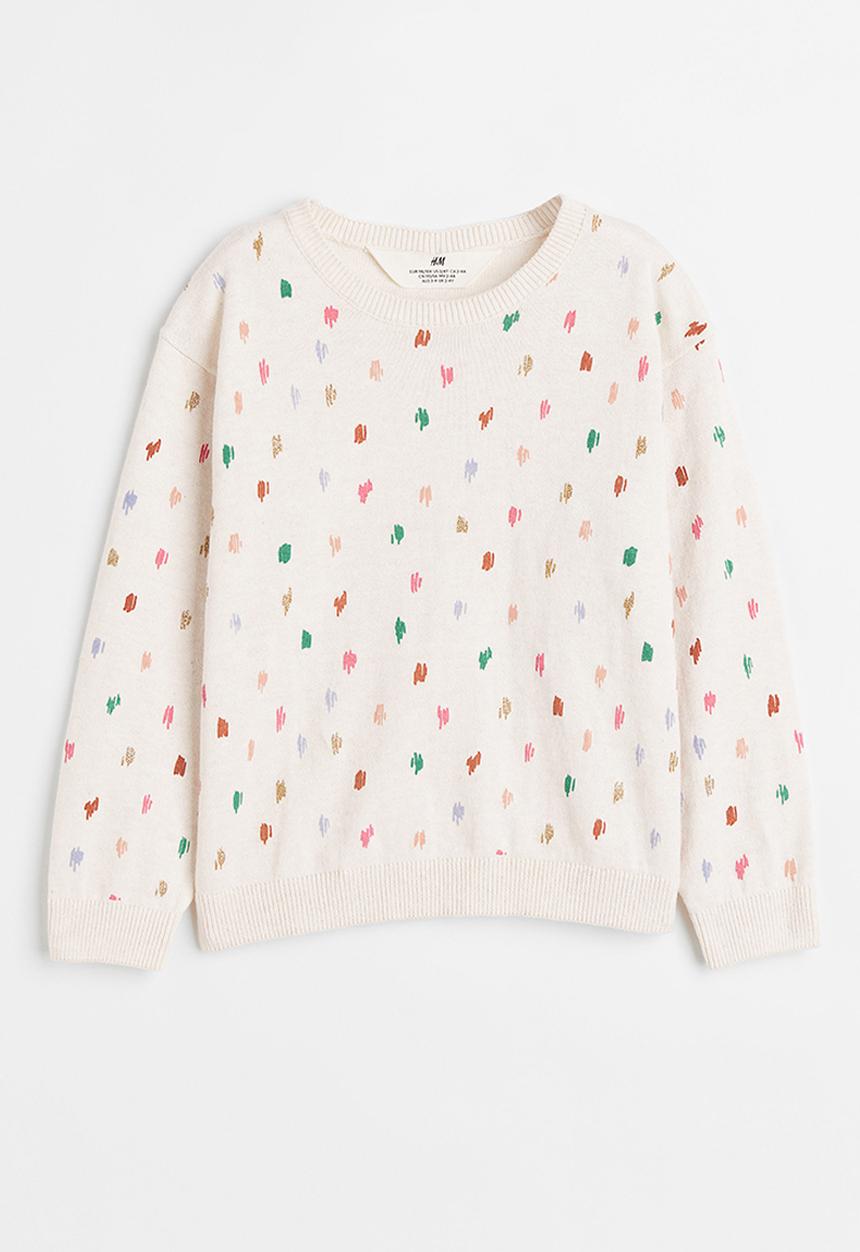 H&M - Fine-knit cotton jumper - cream