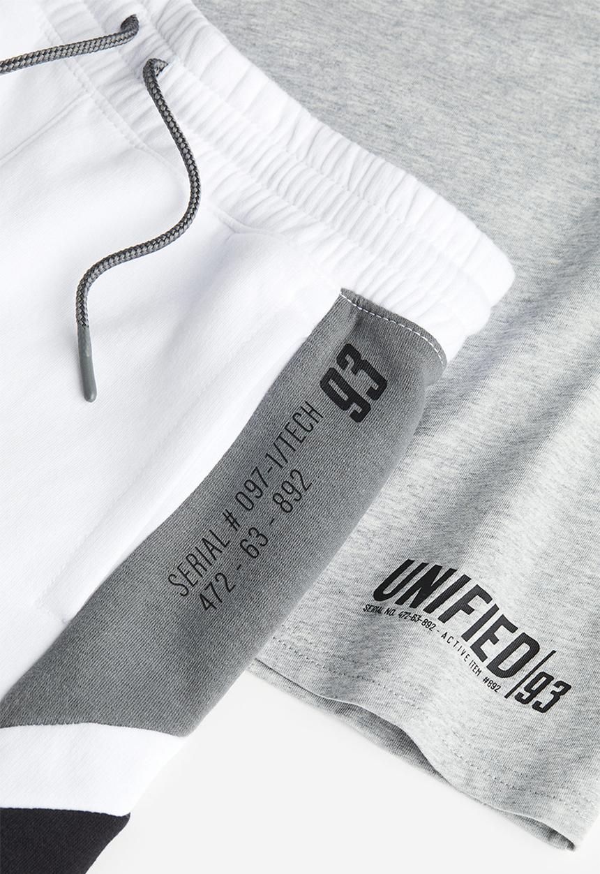 H&M - 3-Piece jersey set - white grey marl 