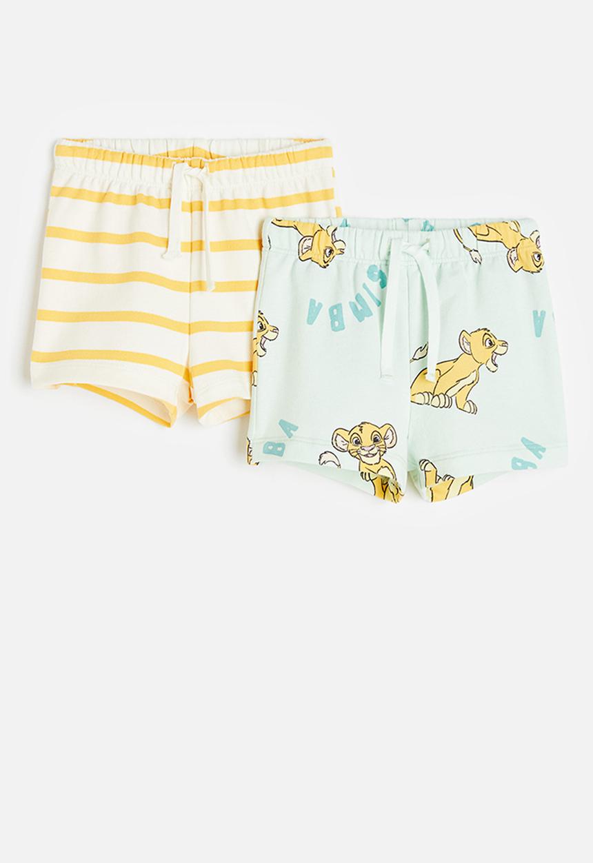 H&M - 2-Pack sweatshirt shorts - light green the lion king 