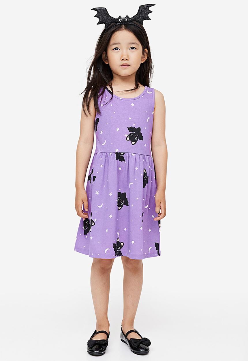 H&M - Patterned jersey dress - purple bats